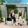 Outsunny 2-vietė ratano sodo sūpynė su pagalvėlėmis, grandinėmis, pakabinamas suoliukas, keliamoji galia iki 240 kg, kabančios sūpynės, sodo suoliukas, skirtas sodui ir balkonui, 115 x 66 x 44 cm, smėlio spalvos