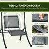 Outsunny sodo supynės su pagalvėlėmis ir reguliuojamu stogeliu nuo saulės, tamsiai pilkos spalvos