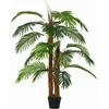 Outsunny HOMCOM Dirbtinė palmė, 120 cm, tikroviškas dirbtinis augalas, skirtas auginti namuose ir lauke, plastikiniame vazone