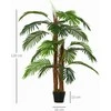 Outsunny HOMCOM Dirbtinė palmė, 120 cm, tikroviškas dirbtinis augalas, skirtas auginti namuose ir lauke, plastikiniame vazone