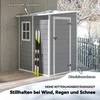 Outsunny sodo namelis, 1,54 m³, su vienšlaičiu stogu, 122 x 149 x 192/177 cm, rakinamas sandėliukas su langais, dviračių garažas, aliumininė sodo spinta, skirta kiemui, sodui, pilkos spalvos