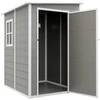 Outsunny sodo namelis, 1,54 m³, su vienšlaičiu stogu, 122 x 149 x 192/177 cm, rakinamas sandėliukas su langais, dviračių garažas, aliumininė sodo spinta, skirta kiemui, sodui, pilkos spalvos