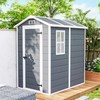Outsunny sodo namelis 2,1m², vandeniui atsparus namelis su grindimis ir šlaitiniu stogu, 131x186x198/172 cm, rakinamas įrankių namelis su langu, aliumininė garažo tipo saugykla dviračiams, pilka