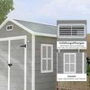 Outsunny įrankių namelis 2,4m², vandeniui atsparus sodo namelis su grindimis, šlaitinis stogas, 182x151x219/181 cm, įrankių namelis su užrakinamomis durimis, langas, dviračių garažas, aliuminio sodo spinta, kiemui, sodui, pilkas