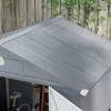 Outsunny įrankių namelis 4,1 m³, sodo namelis su vienšlaičiu stogu, 240 x 190 x 180/228 cm, rakinamas įrankių sandėliukas su durimis, langu, garažu dviračiams, sodo spinta iš aliuminio, kiemui, sodui, pilkas