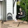 "Outsunny" kabanti kėdė kabantis krepšys su pagalvėle poliratano sūpynės lauko vidaus sulankstoma kabanti kėdė, pakraunama iki 150 kg, kabančios sūpynės pintos kabančios kėdės kambariui balkonui terasai tamsiai pilka