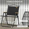 Outsunny stovyklavimo kėdžių komplektas, 2 vnt., sulankstoma sodo kėdė su plieniniu rėmu, medžio imitacija, sulankstomas krėslas baseinui, paplūdimiui, Oksfordo audinys, juodas