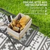 Outsunny kempingo stalas reguliuojamo aukščio sulankstomas stalas su metaliniu tinkleliu sulankstomas sodo stalas iš aliuminio lengvas daugiafunkcis staliukas šoninis staliukas sodui balkonui stovyklavimui 90 x 40,5cm juodas