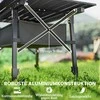 "Outsunny" kempingo stalas, sulankstomas pikniko stalas su laikymo krepšeliu, krepšys, reguliuojamo aukščio sulankstomas stalas, skirtas sodo šventėms, kempingams, kepsninėms, aliuminis, juodas