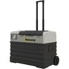 "Outsunny" kompresorinė šaldymo dėžė 56L, šaldymo dėžė automobiliui 12/24V DC ir 240V AC iki -20°C, nešiojama šaldymo dėžė su ECO/MAX režimais, mini šaldytuvas su teleskopiniu stulpu, ratuku, skirtas stovyklavimui, sunkvežimiui, valčiai ir lizdui