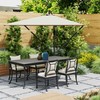 "Outsunny" konsolinis skėtis Ø260 cm skėtis su apsauga nuo UV spindulių 50+, nepraleidžiantis vandens, su stoveliu, dangčiu, rankenėle, apsauga nuo vėjo, turgaus skėtis, pakreipiamas sodo skėtis balkonui, terasai, chaki spalvos