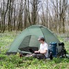 Outsunny kupolinė palapinė 2 asmenims, lengva, stabili, atspari vandeniui šeimos palapinė su durimis ir langu, pakavimo krepšys, kabliai, kempingo palapinė su 2000 mm vandens stulpeliu, palapinė kempingui, kelionėms, žygiams, sodui