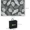 Lauko kilimas Outsunny, atsparus oro sąlygoms plastikinis kilimas, dvipusis dizainas balkonui ir terasai, pilka+balta, 182x274cm