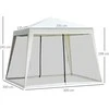 Outsunny Lauko pavėsinė su tinkleliu nuo uodų - kreminė balta 3 x 3 m