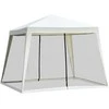 Outsunny Lauko pavėsinė su tinkleliu nuo uodų - kreminė balta 3 x 3 m
