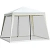 Outsunny Lauko pavėsinė su tinkleliu nuo uodų - kreminė balta 3 x 3 m