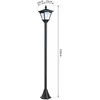 Outsunny saulės energija maitinamas sodo žibintas, lauko šviestuvas su LED, 10 liumenų, juodas, 15 x 15 x 120 cm