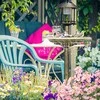 Outsunny Lesyklėlė su vonele paukščiams 110 cm, integruotas saulės švietuvas