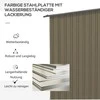 Outsunny plieno sodo namelis, 0,92 m² įrankių namelis su vienšlaičiu stogu, rakinama sodo spintelė, įrankių pašiūrė, 100 x 103 x 160 cm, rudas