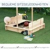 Outsunny Medinė smėlio dėžė su stogeliu "Felix" vaikų smėlio dėžė su reguliuojamu stogeliu 3-7 metų vaikams