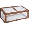 "Outsunny" medinis šaldymo rėmas, mini šiltnamis 100 x 65 x 40 cm, šiltnamis su dangčiu, apsauga nuo UV spindulių, permatomas šaldymo rėmas, žiemai atspari pakelta lova sode, rudos spalvos
