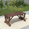 Outsunny medinis sodo suoliukas, atsparus oro sąlygoms, sodo baldai, kaimiško stiliaus suoliukas, natūralus, 98 x 50 x 39,5 cm