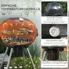 "Outsunny" medžio anglių kepsninė, BBQ kempingo kepsninė su grotelėmis, ratukais, lentyna, pelenų gaudykle, integruotu termometru, metalinė