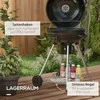 "Outsunny" medžio anglių kepsninė, BBQ kempingo kepsninė su grotelėmis, ratukais, lentyna, pelenų gaudykle, integruotu termometru, metalinė