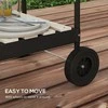 "Outsunny" medžio anglių kepsninė iš metalo BBQ rūkykla su ratukais, reguliuojamo aukščio grotelės, malkų stovas, mobili kepsninė ant vežimėlio, medžio anglių kepsninė, medžio anglių kepsninė, skirta kepsniams stovyklaujant, terasoje, 103x47x95 cm