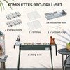 "Outsunny" medžio anglių kepsninė, stovyklavietės kepsninė su grotelėmis, grotelių spaustukas, šoniniai krepšeliai, nerūdijantis plienas + cinkuotas metalas, tamsiai žalia