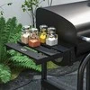 "Outsunny" medžio anglių kepsninės vežimėlis su dangčiu, lentynomis, ratukais, termometru, kaminu, nerūdijantis plienas, juodas