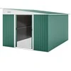 Outsunny metalinis sodo namelis su šlaitiniu stogu, rakinamomis dvigubomis durimis, 2,8 x 3,45 x 2,01 m, žalias