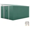 Outsunny metalinis sodo namelis su šlaitiniu stogu, rakinamomis dvigubomis durimis, 2,8 x 3,45 x 2,01 m, žalias