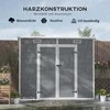 Outsunny metalinė daiktadėžė 2,4 x 1,3 m, vandeniui atspari daiktadėžė, daiktadėžė sodui, pilka