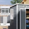 Outsunny metalinė daiktadėžė 2,4 x 1,3 m, vandeniui atspari daiktadėžė, daiktadėžė sodui, pilka