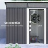 Outsunny metalinis sodo namelis 1,9m² 195x122x182cm, įrankių pašiūrė su pamatu, šlaitinis stogas, langai, stumdomos durys, tamsiai pilkas