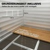 "Outsunny" metalinė įrankių stoginė 2,3m² 142x184x181cm įrankių stoginė su pamatais vienšlaitis stogas langas rakinamos durys pirštinės oro sąlygoms atspari sodo stoginė lauko sodo stoginė sodo kiemui šviesiai pilka