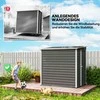 "Outsunny" metalinė įrankių stoginė 2,3m² 142x184x181cm įrankių stoginė su pamatais vienšlaitis stogas langas rakinamos durys pirštinės oro sąlygoms atspari sodo stoginė lauko sodo stoginė sodo kiemui šviesiai pilka