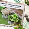 "Outsunny" metalinė pakeliama lysvė, 2 gėlių dėžės, žolelių lysvė, sodinukų dėžė su atviru dugnu, daržovių lysvė sode, sidabrinė, 60 x 60 x 30 cm