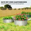Outsunny metalinė pakeliama lysvė, 2 vnt. gėlių vazonų rinkinys, lysvė prieskoninėms žolelėms, vazonas su atviru dugnu, daržovių lysvė sodui, sidabrinė, 60 x 60 x 30 cm