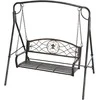 Outsunny Metalinės sodo sūpynės 2 žmonėms - bronza 167 x 123 x 175 cm