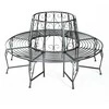 Outsunny Metalinis apvalus medžio suoliukas 360° sodo suoliukas ∅160cm