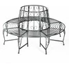 Outsunny Metalinis apvalus medžio suoliukas 360° sodo suoliukas ∅160cm