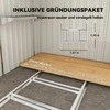 Outsunny metalinis sodo namelis 2,81 m², 154x206,5x181 cm, su vienšlaičiu stogu ir pamatu