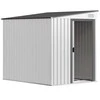 Outsunny metalinis sodo namelis 2,81 m² 154x206,5x181 cm įrankių namelis su vienšlaičiu stogu ir pamatu