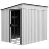 Outsunny Metalinis įrankių namelis 2,81 m² 154x206,5x181 cm, įrankių laikymo patalpa su vienšlaičiu stogu ir pamatu