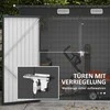 Outsunny Metalinis sandėliukas, sodo įrankių stoginė 2,7 m² - pilkas