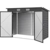 Outsunny Metalinis sandėliukas, sodo įrankių stoginė 2,7 m² - pilkas