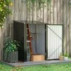 Outsunny Metalinis sodo įrankių namelis 1 x 1 m, 0,92 m² - tamsiai pilkas