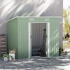 Outsunny Metalinis sodo namelis įrankiams 2,3 m², 207 x 130 x 182 cm, šlaitinis stogas, langas, pamatas, stumdomos durys, atsparus oro sąlygoms, lauko sodo namelis kiemui, žalias